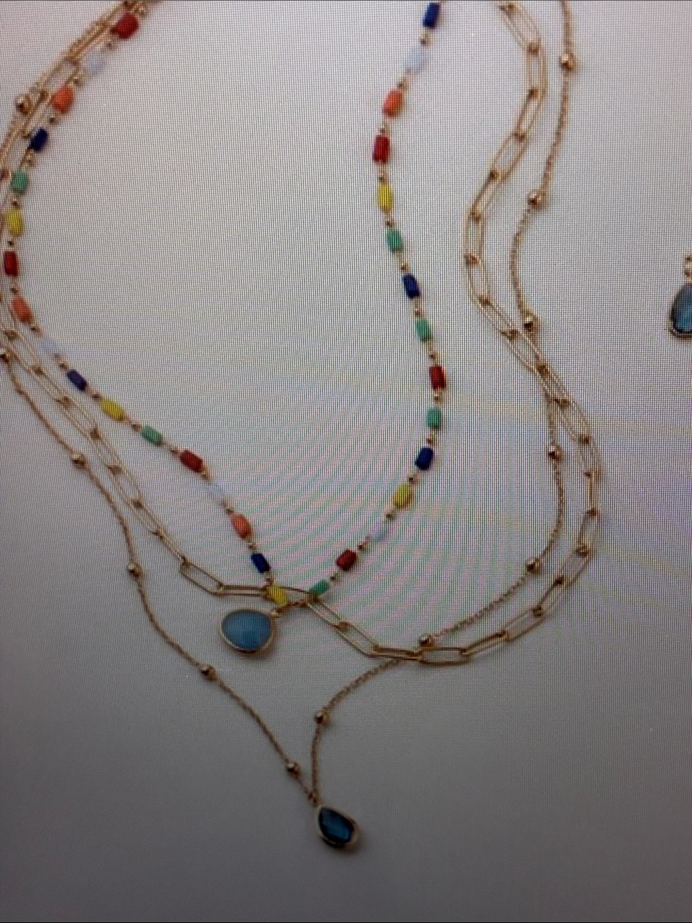 Color Cascade Layered Necklace and Earrings Set